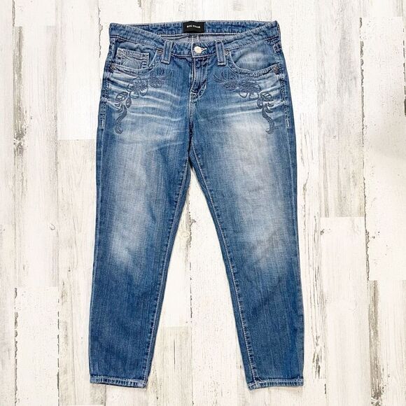 Big Star Floral Embroidered Low Rise Ankle Jeans Size 30 - Picture 1 of 7